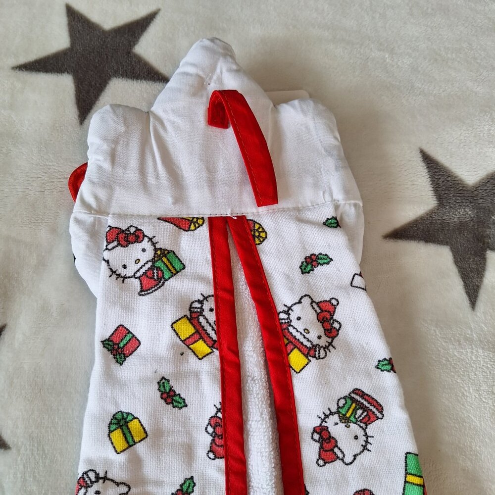 Hello‎ Kitty Head With Red Bow Christmas Holiday Gift Decor Kitchen Hand Towel - Picture 7 of 10